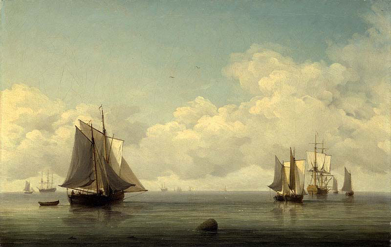 Fishing Boats in a Calm Sea